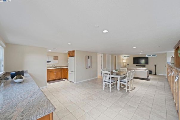 Dining room, Interior, Kitchen, Living room, Recessed Lighting