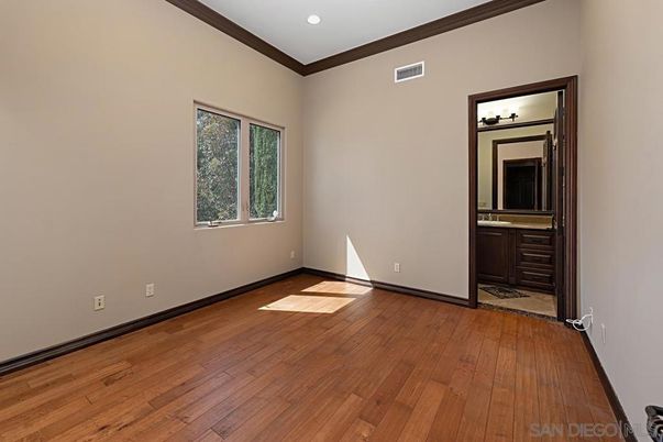 Bathroom, Empty room, Interior, Recessed Lighting, Wood Texture Flooring