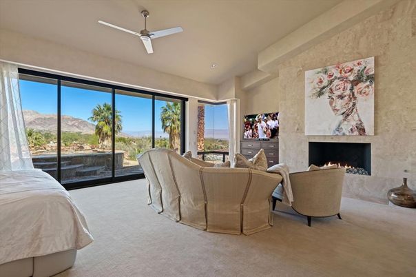 Bedroom, Fireplace, Interior, Living room, Recessed Lighting
