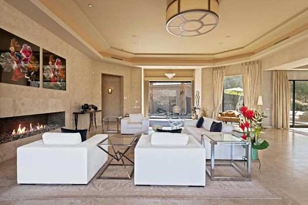 Fireplace, Interior, Living room, Pendant Lights, Recessed Lighting