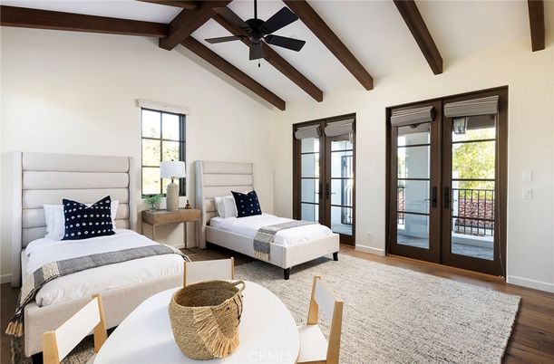 Bedroom, Interior, Wooden Beams, Wood Texture Flooring
