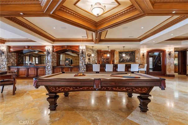 Billiard Table, Game Room, Interior, Pendant Lights, Recessed Lighting