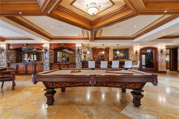 Billiard Table, Game Room, Interior, Pendant Lights, Recessed Lighting