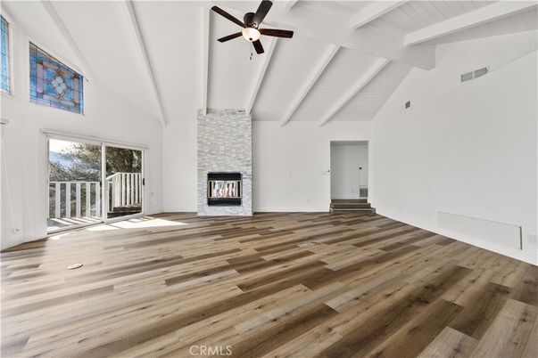 Empty room, Fireplace, Interior, Wood Texture Flooring