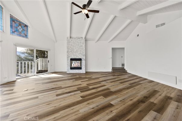 Empty room, Fireplace, Interior, Wood Texture Flooring