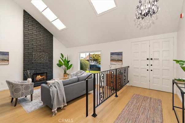 Fireplace, Interior, Living room, Stone Walls, Wood Texture Flooring