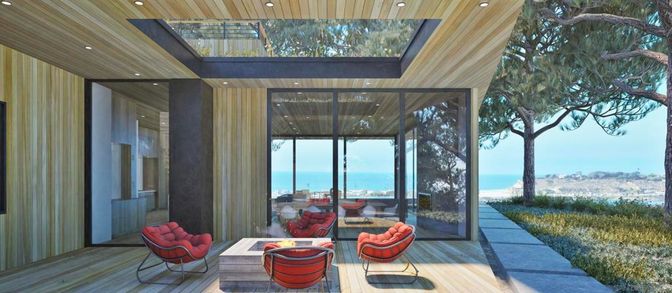 Interior, Recessed Lighting, Water, Wooden Ceilings, Wood Texture Flooring