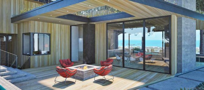 Interior, Recessed Lighting, Water, Wooden Ceilings, Wood Texture Flooring