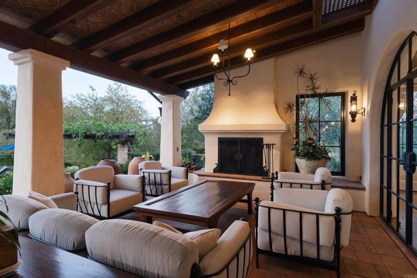 Exterior, Fireplace, Living room, Wooden Beams