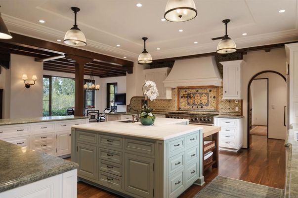 Interior, Kitchen, Pendant Lights, Recessed Lighting, Wooden Beams, Wooden Ceilings, Wood Texture Flooring