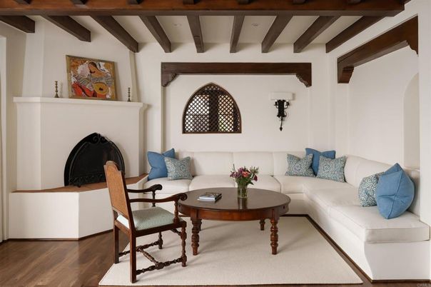 Fireplace, Interior, Living room, Wooden Beams, Wood Texture Flooring