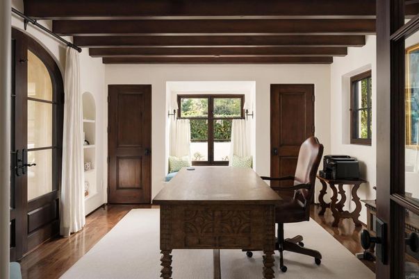 Home Office, Interior, Wooden Beams, Wood Texture Flooring