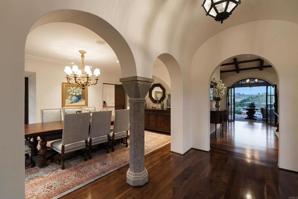 Chandelier, Dining room, Interior, Wood Texture Flooring