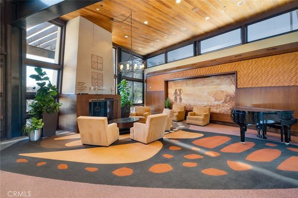 Fireplace, Interior, Living room, Pendant Lights, Piano, Recessed Lighting, Wooden Ceilings