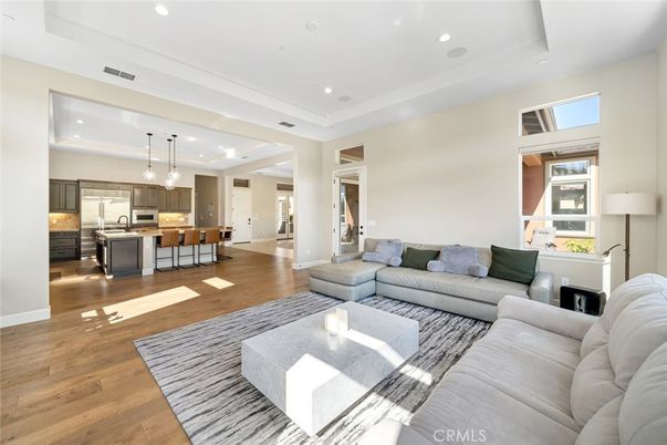 Interior, Kitchen, Living room, Pendant Lights, Recessed Lighting, Stainless Steel Appliances, Wood Texture Flooring