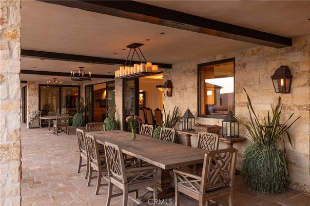 Dining room, Interior, Pendant Lights, Stone Walls
