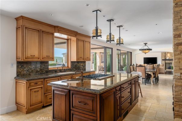 Dining room, Fireplace, Interior, Kitchen, Living room, Pendant Lights, Recessed Lighting