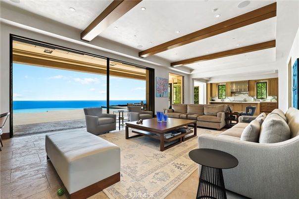 Interior, Living room, Recessed Lighting, Water, Wooden Beams