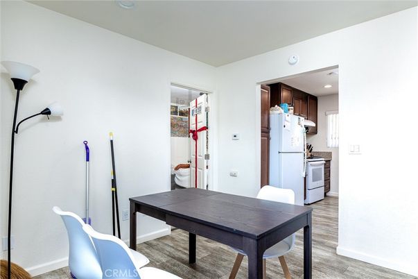 Dining room, Interior, Kitchen, Recessed Lighting, Wood Texture Flooring