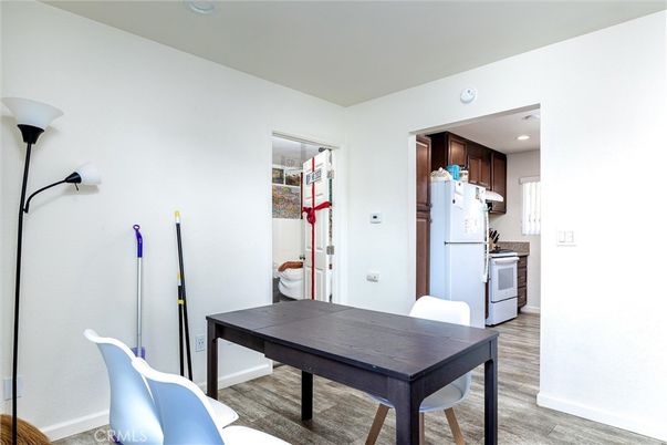 Dining room, Interior, Kitchen, Recessed Lighting, Wood Texture Flooring