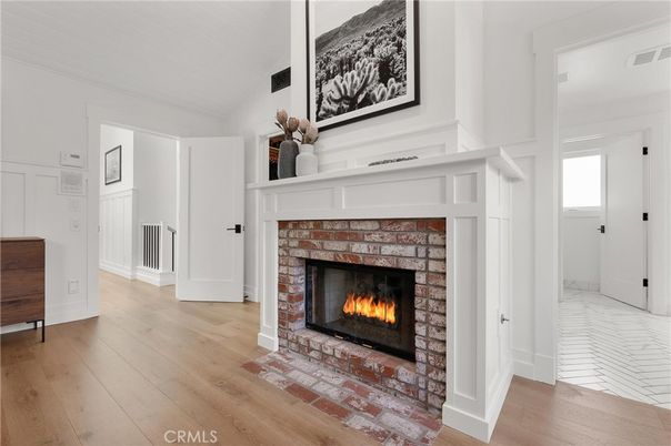 Fireplace, Interior, Wood Texture Flooring