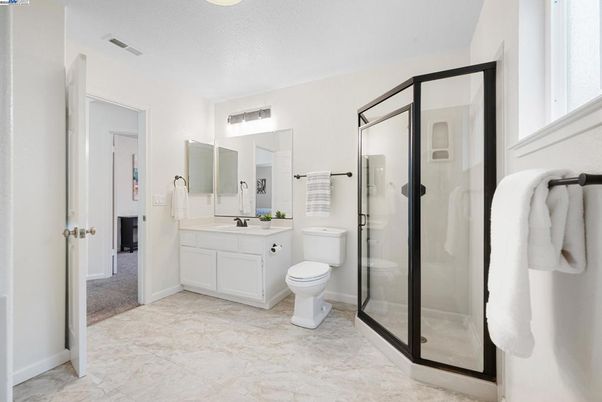 Bathroom, Dual Sink Vanities, Glass Shower, Interior