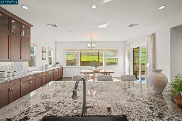 Chandelier, Dining room, Interior, Kitchen, Recessed Lighting, Wood Texture Flooring