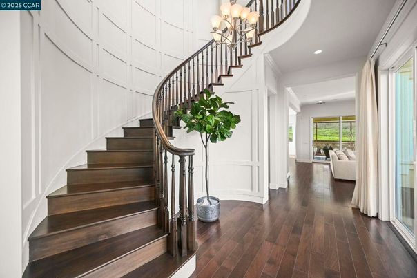 Chandelier, Interior, Recessed Lighting, Wood Texture Flooring