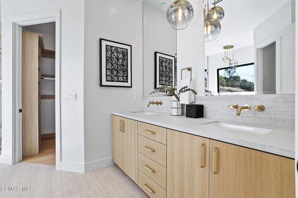 Bathroom, Dual Sink Vanities, Interior, Wood Texture Flooring