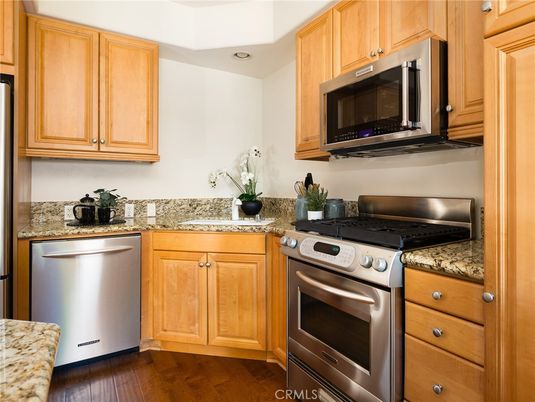 Interior, Kitchen, Stainless Steel Appliances, Wood Texture Flooring
