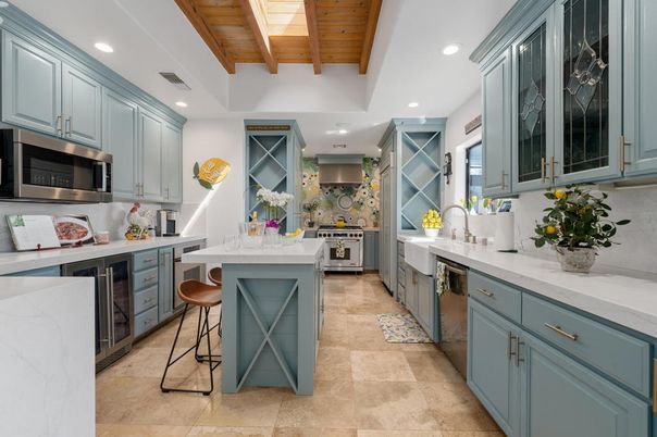 Interior, Kitchen, Recessed Lighting, Stainless Steel Appliances, Wooden Beams, Wooden Ceilings