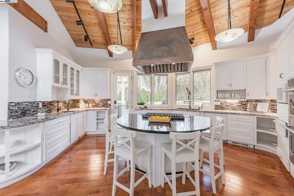 Interior, Kitchen, Pendant Lights, Wooden Beams, Wooden Ceilings, Wood Texture Flooring