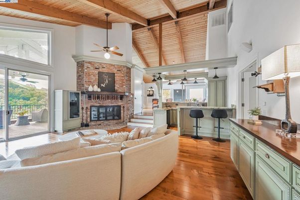 Fireplace, Interior, Living room, Stone Walls, Wooden Beams, Wooden Ceilings, Wood Texture Flooring