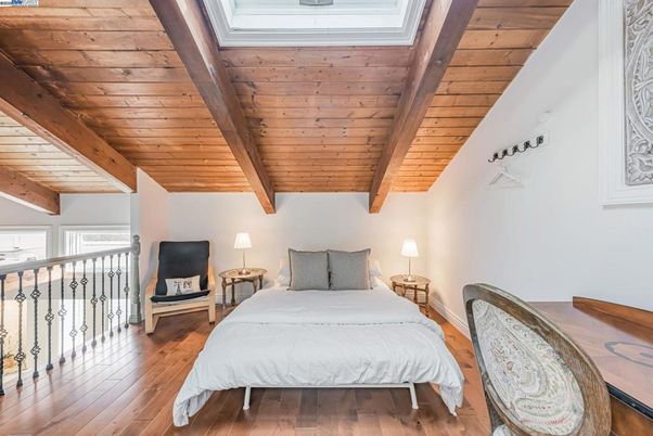 Bedroom, Interior, Wooden Beams, Wooden Ceilings, Wood Texture Flooring