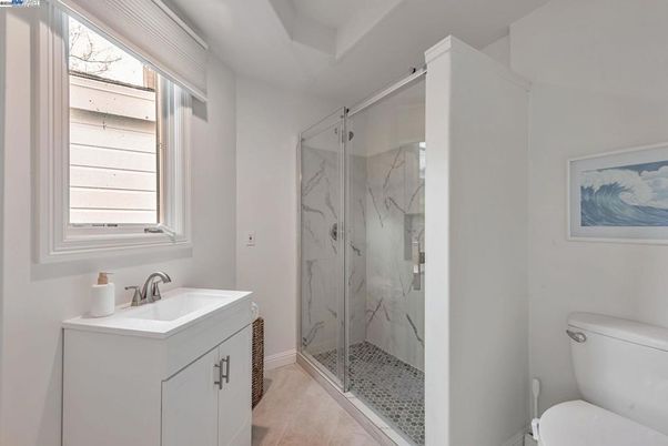 Bathroom, Glass Shower, Interior, Marble Walls