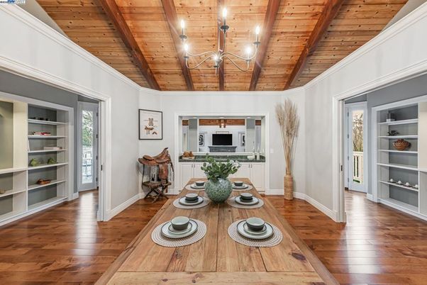 Dining room, Interior, Wooden Beams, Wooden Ceilings, Wood Texture Flooring
