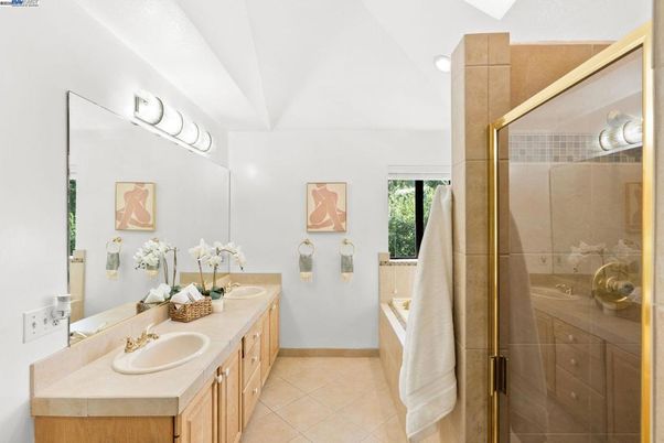 Bathroom, Dual Sink Vanities, Glass Shower, Interior