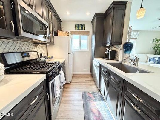 Interior, Kitchen, Recessed Lighting, Wood Texture Flooring