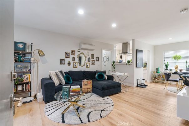 Dining room, Interior, Living room, Recessed Lighting, Wood Texture Flooring
