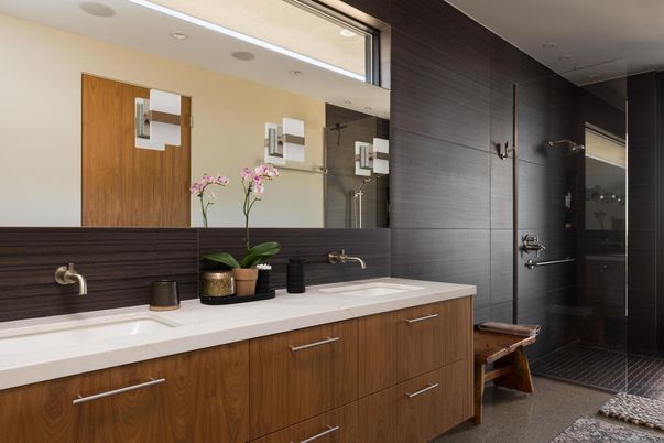 Bathroom, Dual Sink Vanities, Glass Shower, Interior