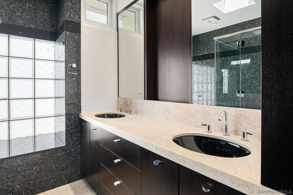 Bathroom, Dual Sink Vanities, Glass Shower, Interior