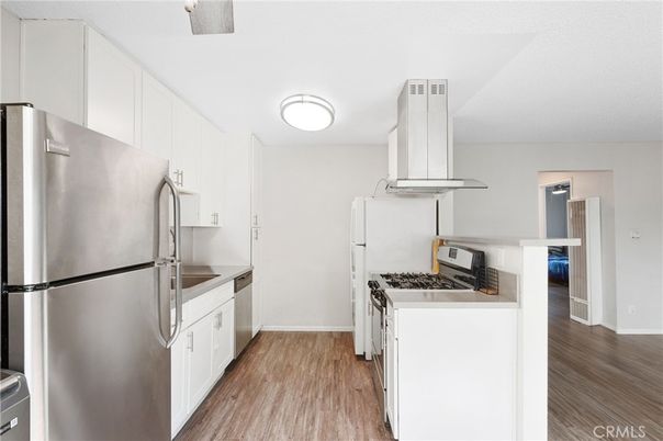 Interior, Kitchen, Stainless Steel Appliances, Wood Texture Flooring