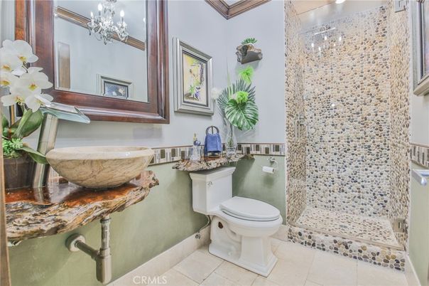 Bathroom, Chandelier, Interior