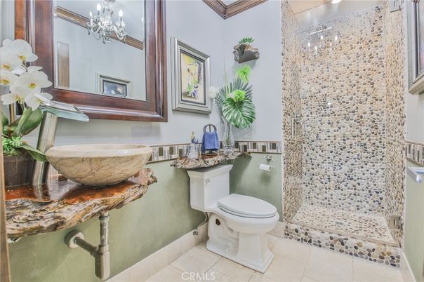Bathroom, Chandelier, Interior