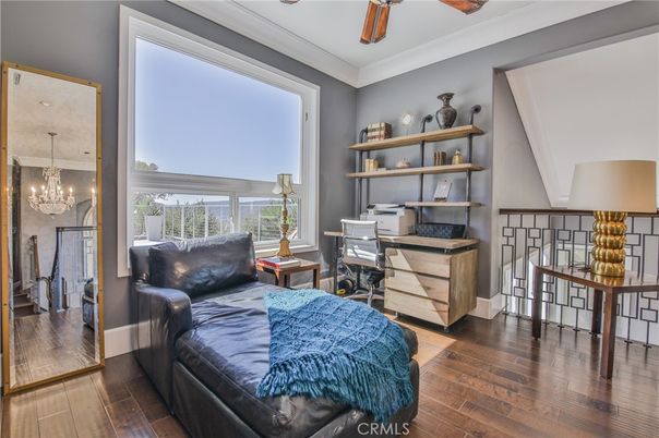 Chandelier, Home Office, Interior, Wood Texture Flooring