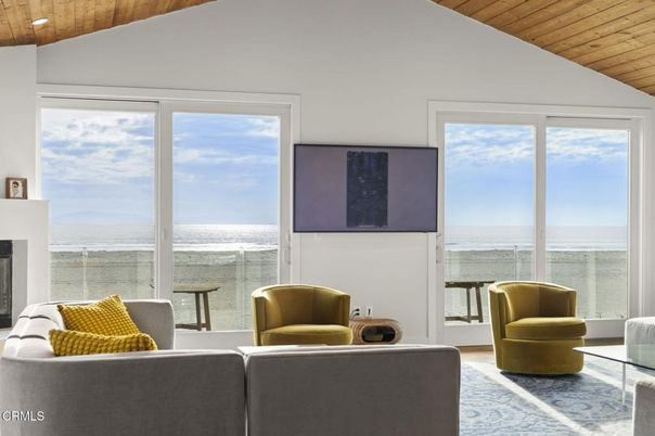 Fireplace, Interior, Living room, Water, Wooden Ceilings