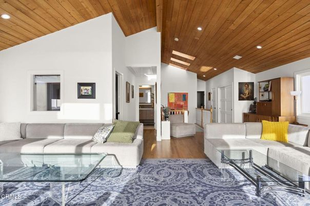 Interior, Living room, Recessed Lighting, Wooden Ceilings, Wood Texture Flooring