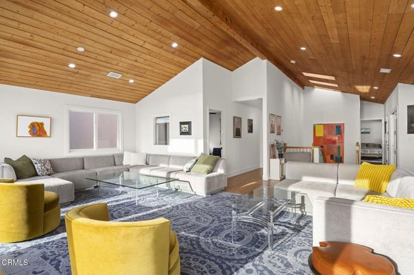 Interior, Living room, Recessed Lighting, Wooden Ceilings, Wood Texture Flooring