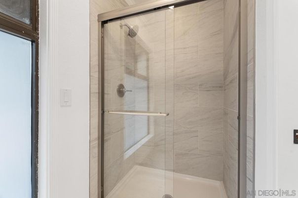 Bathroom, Glass Shower, Interior, Marble Walls