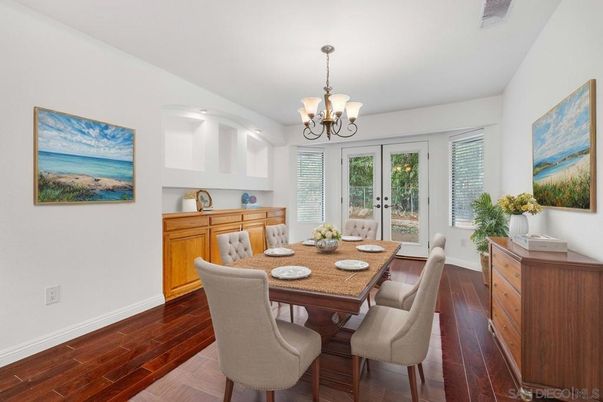 Chandelier, Dining room, Interior, Wood Texture Flooring
